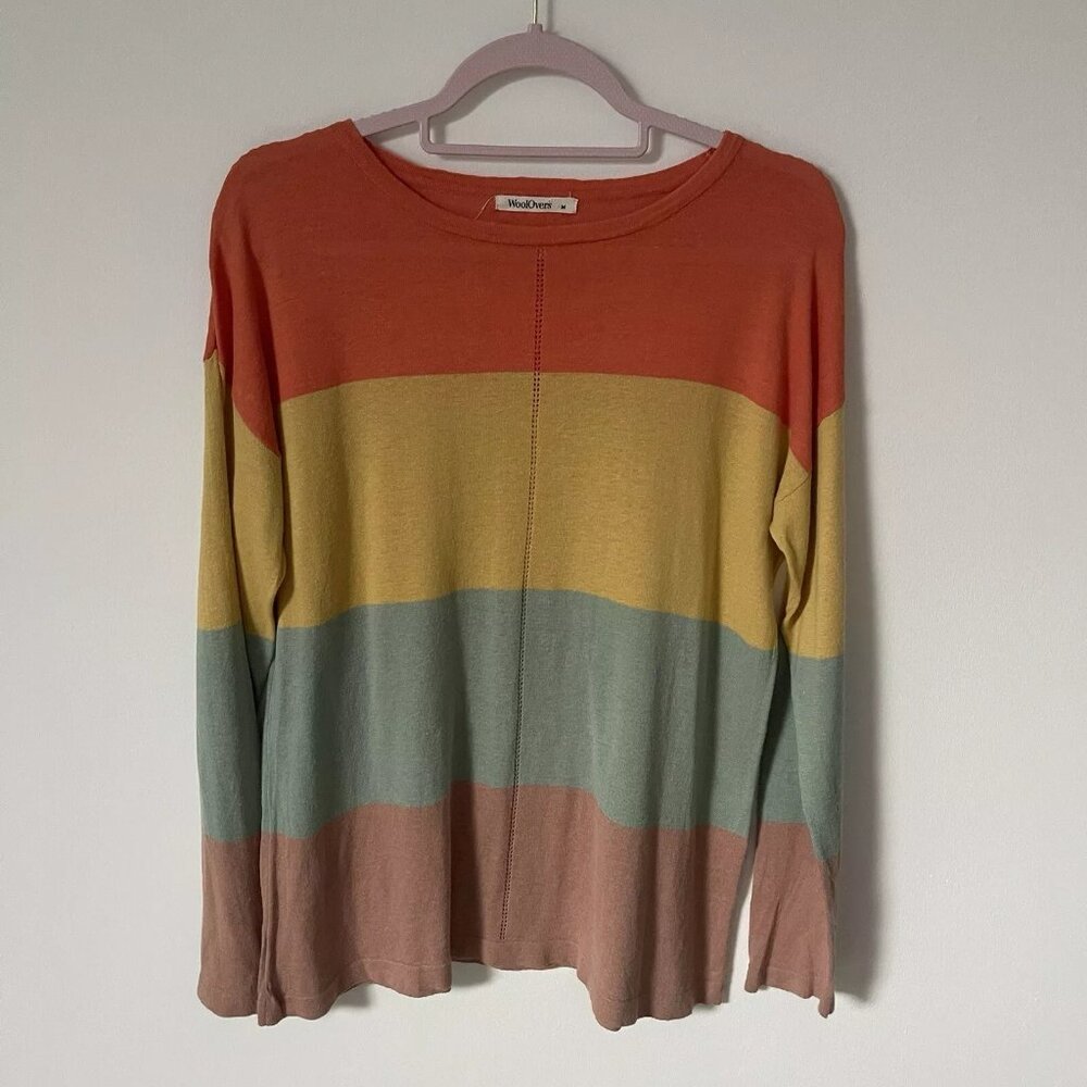 Women’s Woolovers Cotton Linen Blend Striped Multicoloured Jumper